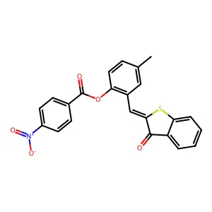 [4-methyl-2-[(Z)-(3-oxo-1-benzothiophen-2-ylidene)methyl]phenyl] 4-nitrobenzoate structure