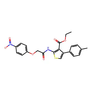Ethyl 4-(4-methylphenyl)-2-[[2-(4-nitrophenoxy)acetyl]amino]thiophene-3-carboxylate structure