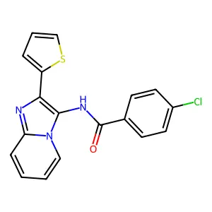 4-chloro-N-(2-(2-thienyl)imidazo(1,2-a)pyridin-3-yl)benzamide structure