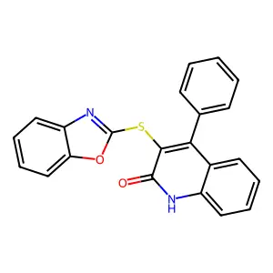 3-Benzoxazol-2-ylthio-4-phenylquinolin-2-ol structure