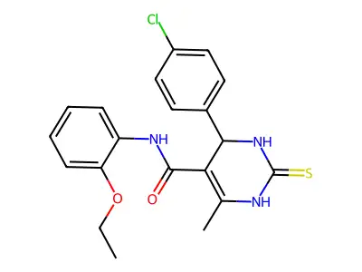 4-(4-chlorophenyl)-N-(2-ethoxyphenyl)-6-methyl-2-thioxo-1,2,3,4-tetrahydropyrimidine-5-carboxamide structure