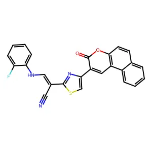 3-((2-Fluorophenyl)amino)-2-(4-(3-oxo-3H-benzo[f]chromen-2-yl)thiazol-2-yl)acrylonitrile structure