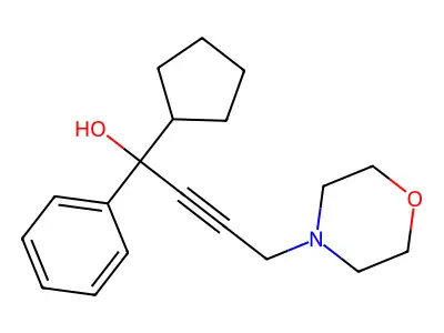 1-Cyclopentyl-4-morpholin-4-yl-1-phenylbut-2-yn-1-ol structure