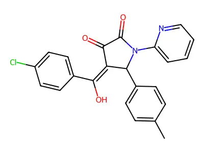 4-(4-chlorobenzoyl)-3-hydroxy-5-(4-methylphenyl)-1-(pyridin-2-yl)-2,5-dihydro-1H-pyrrol-2-one structure
