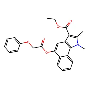 ethyl 1,2-dimethyl-5-[(phenoxyacetyl)oxy]-1H-benzo[g]indole-3-carboxylate structure