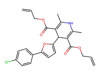 3,5-bis(prop-2-en-1-yl) 4-[5-(4-chlorophenyl)furan-2-yl]-2,6-dimethyl-1,4-dihydropyridine-3,5-dicarboxylate structure