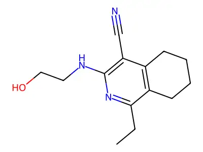 1-Ethyl-3-(2-hydroxyethylamino)-5,6,7,8-tetrahydroisoquinoline-4-carbonitrile structure