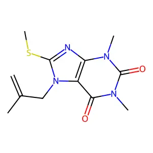 1,3-dimethyl-7-(2-methylallyl)-8-(methylthio)-1H-purine-2,6(3H,7H)-dione structure