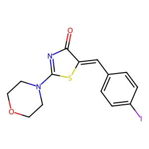 5-(4-iodobenzylidene)-2-(4-morpholinyl)-1,3-thiazol-4(5H)-one structure