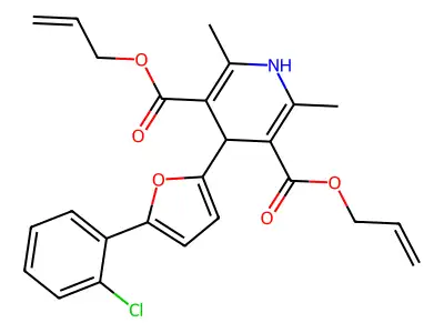 3,5-bis(prop-2-en-1-yl) 4-[5-(2-chlorophenyl)furan-2-yl]-2,6-dimethyl-1,4-dihydropyridine-3,5-dicarboxylate structure