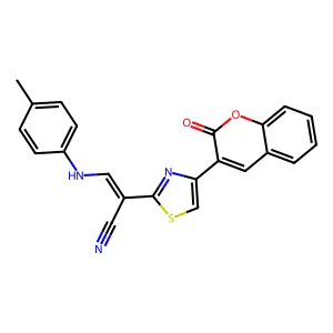 (Z)-2-(4-(2-oxo-2H-chromen-3-yl)thiazol-2-yl)-3-(p-tolylamino)acrylonitrile structure