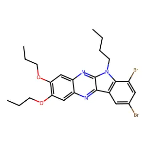 2,4-Dibromo-5-butyl-8,9-dipropoxyindolo[2,3-b]quinoxaline structure