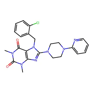 7-[(2-chlorophenyl)methyl]-1,3-dimethyl-8-(4-pyridin-2-ylpiperazin-1-yl)purine-2,6-dione structure