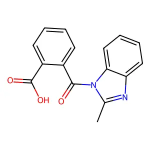 2-(2-methyl-1H-benzo[d]imidazole-1-carbonyl)benzoic acid structure