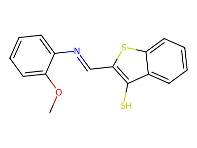2-[(2-methoxyanilino)methylene]-1-benzothiophene-3(2H)-thione structure