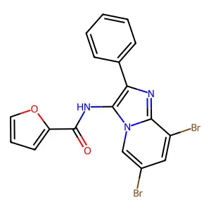 N-(6,8-dibromo-2-phenylimidazo[1,2-a]pyridin-3-yl)furan-2-carboxamide structure