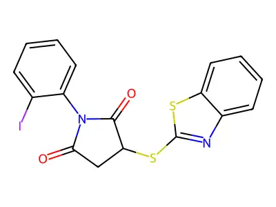 3-(1,3-Benzothiazol-2-ylsulfanyl)-1-(2-iodophenyl)pyrrolidine-2,5-dione structure