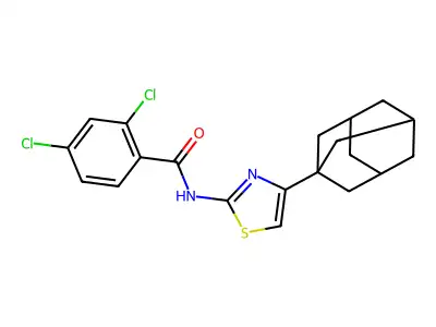 N-[4-(1-adamantyl)-1,3-thiazol-2-yl]-2,4-dichlorobenzamide structure