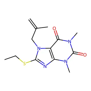 8-(ethylthio)-1,3-dimethyl-7-(2-methylallyl)-1H-purine-2,6(3H,7H)-dione structure