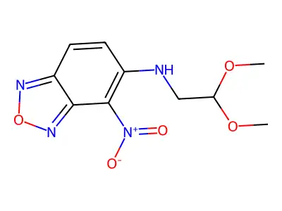 N-(2,2-dimethoxyethyl)-4-nitro-2,1,3-benzoxadiazol-5-amine structure