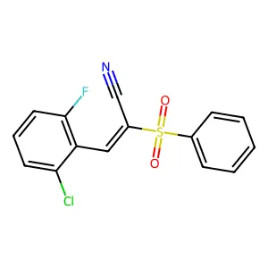 2-(Benzenesulfonyl)-3-(2-chloro-6-fluoro-phenyl)prop-2-enenitrile structure