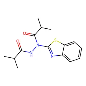 N-(1,3-benzothiazol-2-yl)-2-methyl-N'-(2-methylpropanoyl)propanehydrazide structure