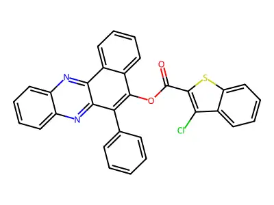 6-Phenylbenzo[a]phenazin-5-yl 3-chloro-1-benzothiophene-2-carboxylate structure