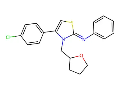 N-(4-(4-CL-PH)-3-(Tetrahydro-2-furanylmethyl)-1,3-thiazol-2(3H)-ylidene)aniline structure