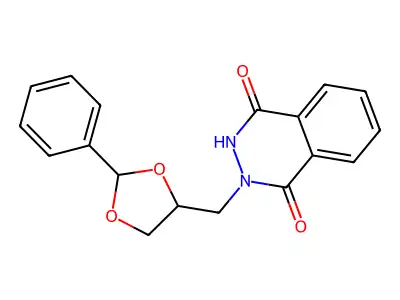 2-[(2-Phenyl-1,3-dioxolan-4-yl)methyl]-2,3-dihydrophthalazine-1,4-dione structure