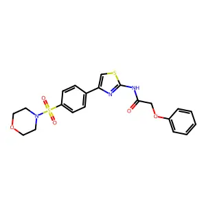N-{4-[4-(morpholin-4-ylsulfonyl)phenyl]-1,3-thiazol-2-yl}-2-phenoxyacetamide structure