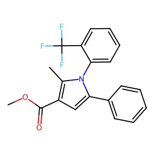 Methyl 2-methyl-5-phenyl-1-(2-(trifluoromethyl)phenyl)-1H-pyrrole-3-carboxylate structure