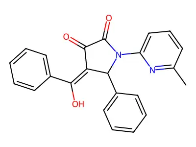 4-benzoyl-3-hydroxy-1-(6-methylpyridin-2-yl)-5-phenyl-1H-pyrrol-2(5H)-one structure