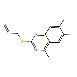 2-(Allylsulfanyl)-4,6,7-trimethylquinazoline structure