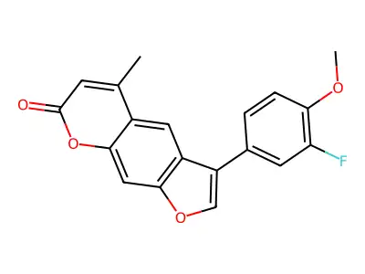 3-(3-fluoro-4-methoxyphenyl)-5-methyl-7H-furo[3,2-g]chromen-7-one structure