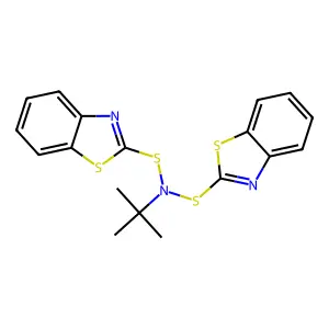 N-tert-Butyl-di(2-benzothiazolesulfen)amide structure