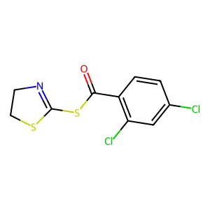 S-(4,5-dihydro-1,3-thiazol-2-yl) 2,4-dichlorobenzenecarbothioate structure