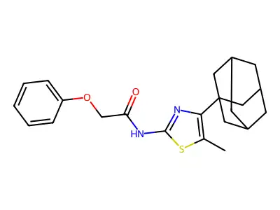N-[4-(1-adamantyl)-5-methyl-1,3-thiazol-2-yl]-2-phenoxyacetamide structure