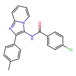 4-chloro-N-[2-(4-methylphenyl)imidazo[1,2-a]pyridin-3-yl]benzamide structure