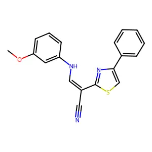 (E)-3-((3-methoxyphenyl)amino)-2-(4-phenylthiazol-2-yl)acrylonitrile structure