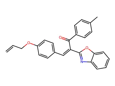 3-(4-(Allyloxy)phenyl)-2-(1,3-benzoxazol-2-YL)-1-(4-methylphenyl)-2-propen-1-one structure