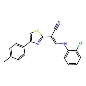 (E)-3-((2-chlorophenyl)amino)-2-(4-(p-tolyl)thiazol-2-yl)acrylonitrile structure