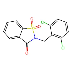 2-[(2,6-Dichlorophenyl)methyl]-1,1-dioxo-1,2-benzothiazol-3-one structure
