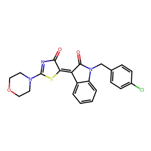 (3Z)-1-(4-CHLOROBENZYL)-3-(2-(4-MORPHOLINYL)-4-OXO-1,3-THIAZOL-5(4H)-YLIDENE)-1,3-DIHYDRO-2H-INDOL-2-ONE structure