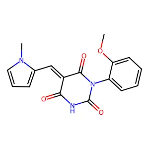 (5Z)-1-(2-methoxyphenyl)-5-[(1-methylpyrrol-2-yl)methylidene]-1,3-diazinane-2,4,6-trione structure