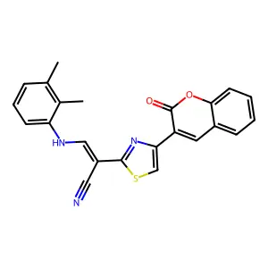 (Z)-3-((2,3-dimethylphenyl)amino)-2-(4-(2-oxo-2H-chromen-3-yl)thiazol-2-yl)acrylonitrile structure