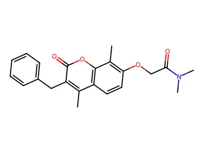 2-[(3-benzyl-4,8-dimethyl-2-oxo-2H-chromen-7-yl)oxy]-N,N-dimethylacetamide structure