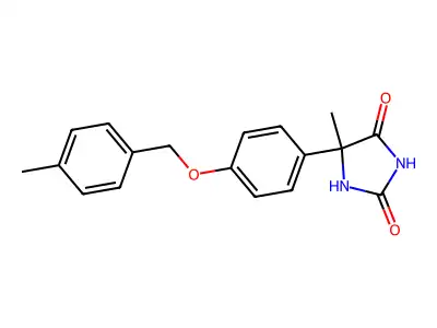 5-Methyl-5-[4-[(4-methylphenyl)methoxy]phenyl]imidazolidine-2,4-dione structure