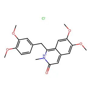3(2H)-Isoquinolinone, 6,7-dimethoxy-2-methyl-1-veratryl-, hydrochloride structure
