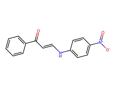 (E)-3-(4-nitroanilino)-1-phenylprop-2-en-1-one structure