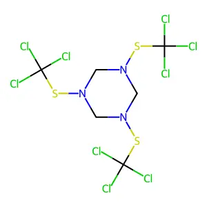 1,3,5-Triazine, hexahydro-1,3,5-tris[(trichloromethyl)thio]- structure